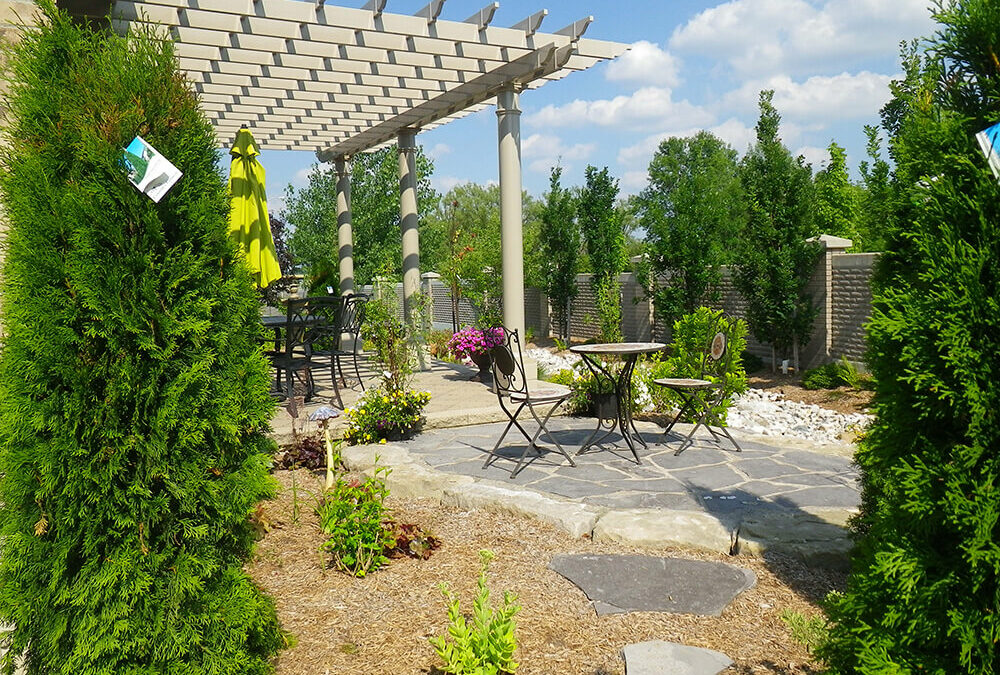 increase value of home with landscaping stone patio pergola perennials shrubs